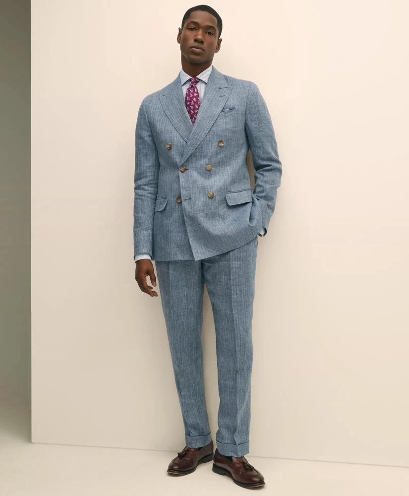 Brooks Brothers Classic Fit Herringbone Linen Suit Jacket 2