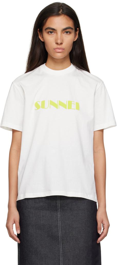 SUNNEI White Printed T-Shirt