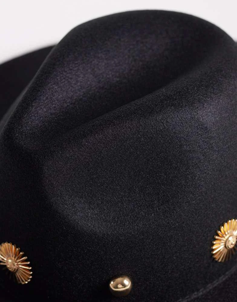 My Accessories My Accessories fedora gold studs hat in black 2