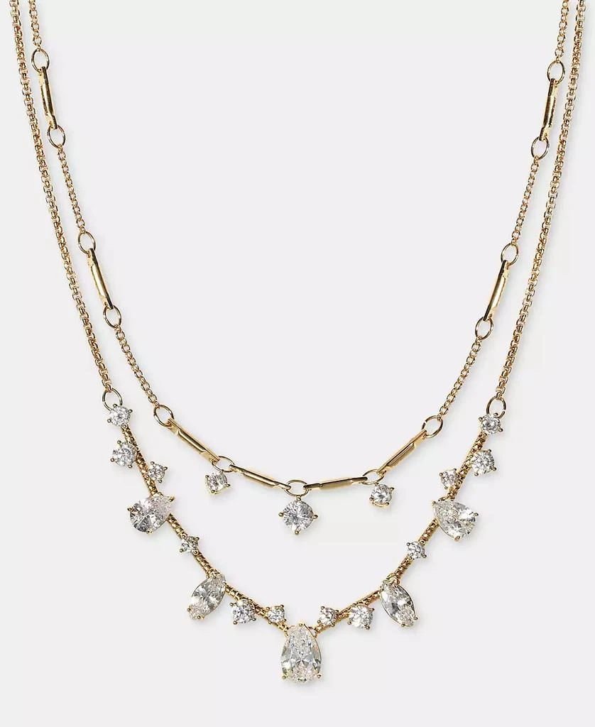 Anne Klein Cubic Zirconia Bar Layered Statement Necklace, 16" + 3" extender