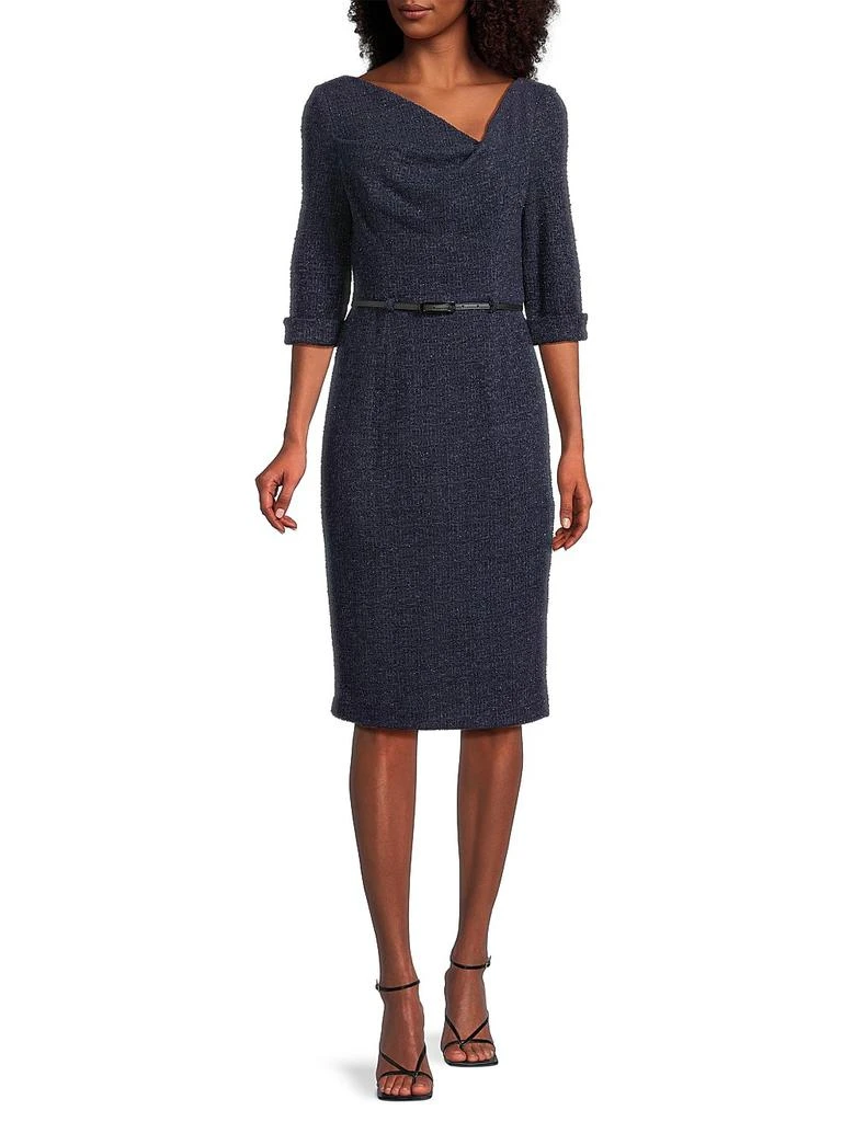 green emerald velvet dress Black Halo 3/4 Sleeve Jackie O Dress 6 / Cobalt main image 0