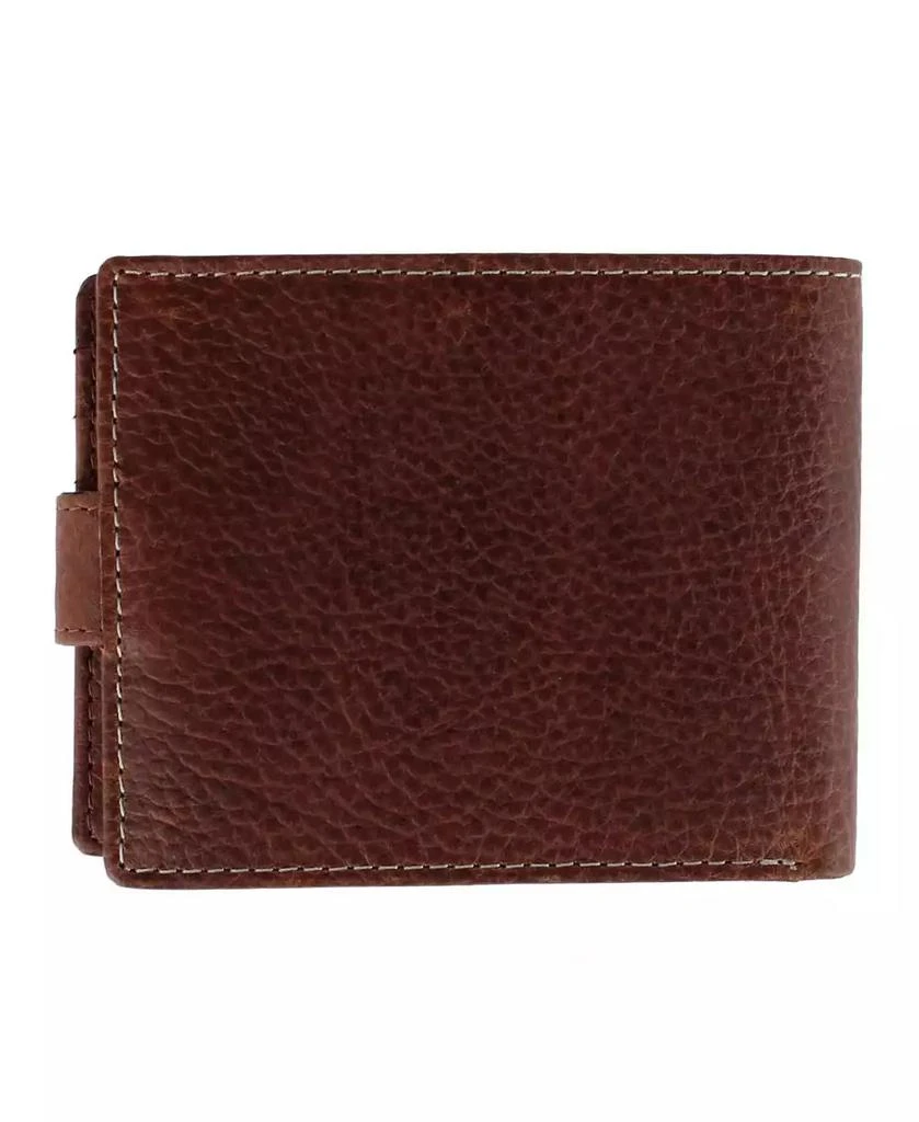 TRAFALGAR Men's Parker Pebbled Leather Bi-Fold Wallet with ID Window and Popper Fastener 5