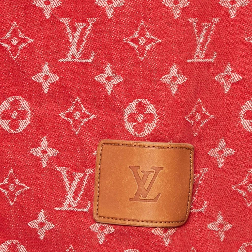 Louis Vuitton Louis Vuitton x Supreme Red Monogram Denim Baseball Shirt M 4