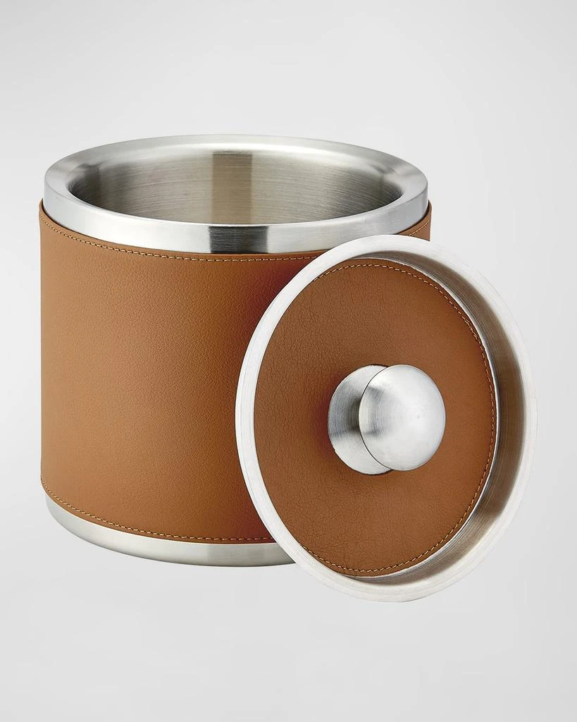 Graphic Image Leather Ice Bucket with Tongs 2