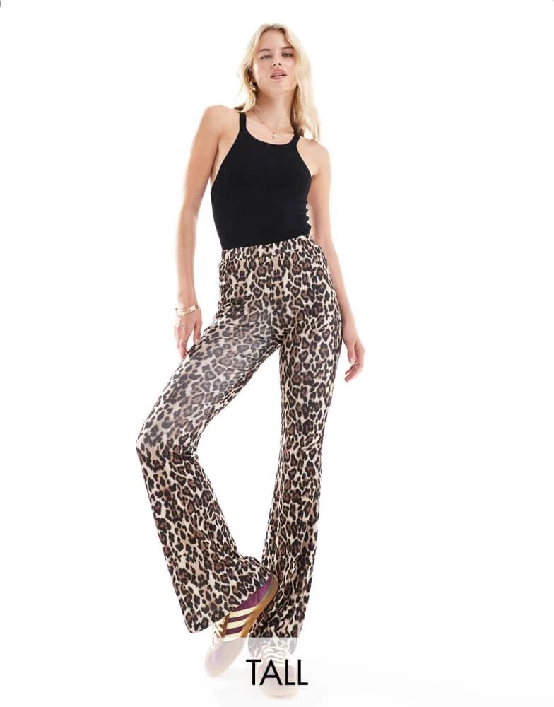 Flared Trousers Leopard Print Trousers Asos Shop ONLY Tall Ribbed