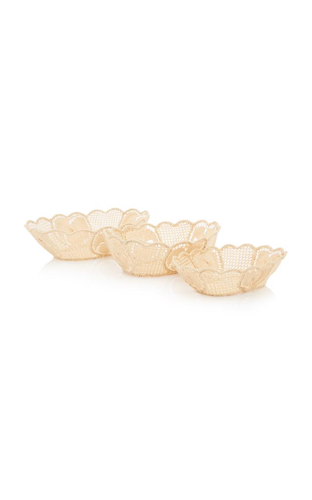 MoDA Moda Domus - Set-of-Three Wicker Nesting Bowls - Neutral - Moda Operandi