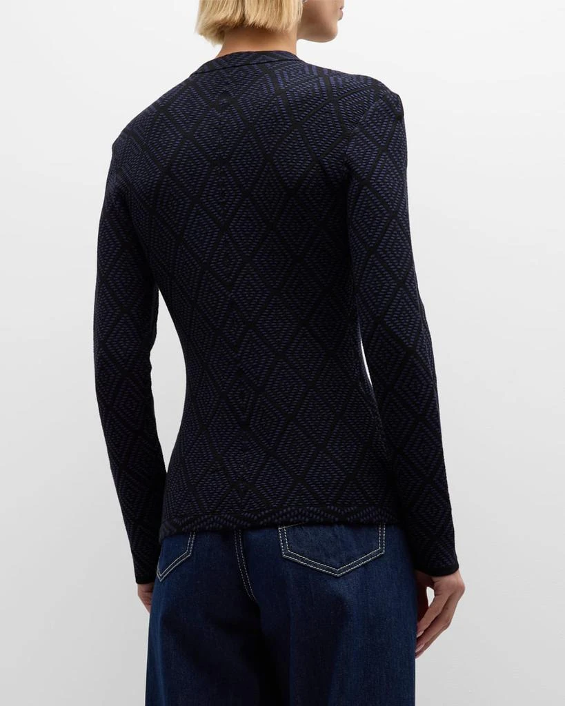 Emporio Armani Asymmetric Zip-Front Geometric Jacquard Jacket 6