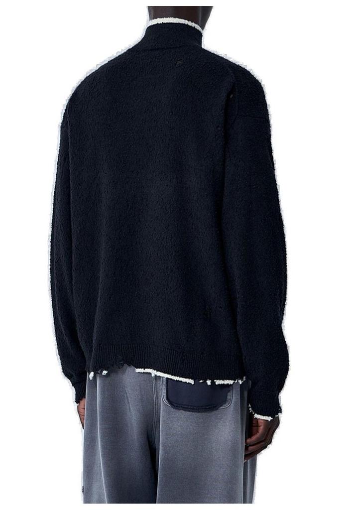Maison MIHARA YASUHIRO Maison Mihara Yasuhiro Quarter Zip-Up Distressed Jumper
