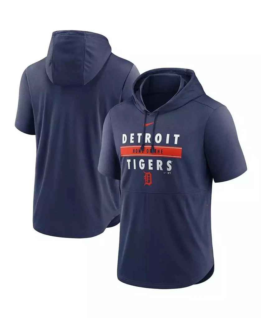 NIKE Men's Navy Detroit Tigers Home Team Short Sleeve Hoodie Top 1