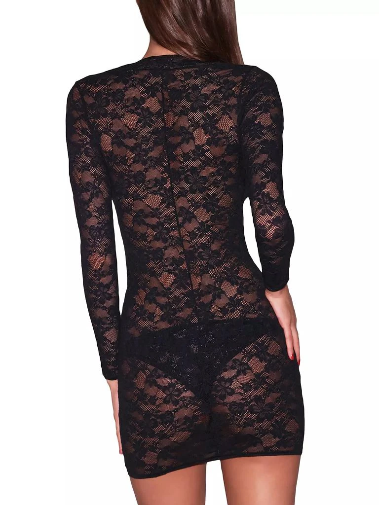Fleur du Mal Le Stretch Lace Plunging V-neck Minidress 5