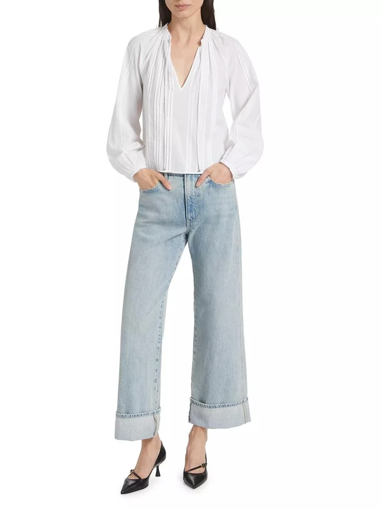 VERONICA BEARD Jaxon Cotton Pintuck Blouse 2