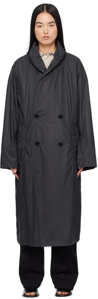 LEMAIRE Navy Hooded Rain Coat 1