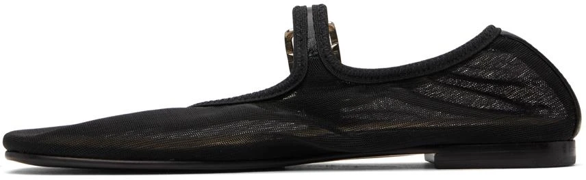 Sandy Liang SSENSE Exclusive Black Mary Jane Mesh Ballerina Flats 3