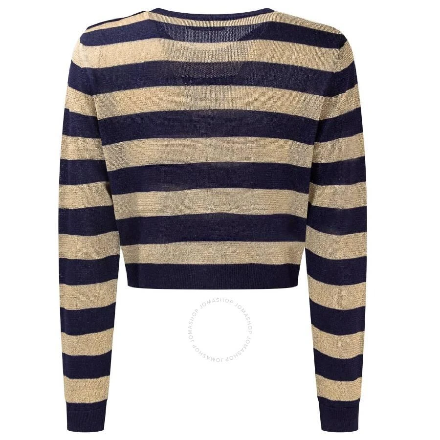 Young Versace Girls Crew Neck Stripe Pattern Sweaters 2