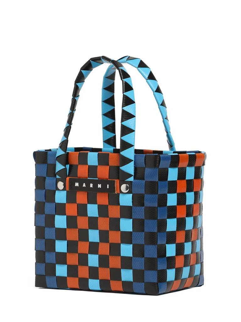 MARNI JUNIOR Color Block Woven Basket Bag W/ Logo 1