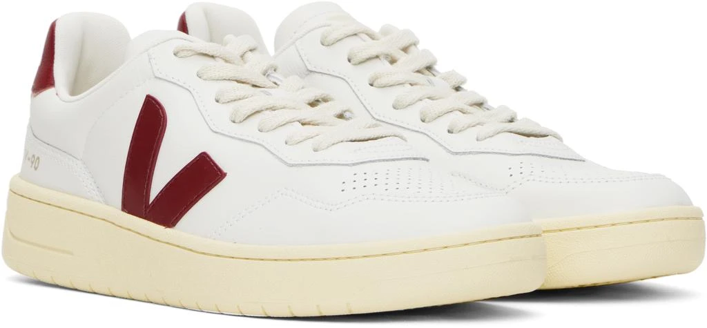 Veja White V-90 Leather Sneakers 4