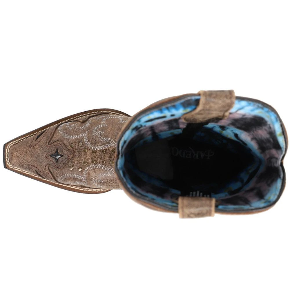 Laredo Lucretia Tooled-Inlay Embroidery Studded Snip Toe Cowboy Boots 4