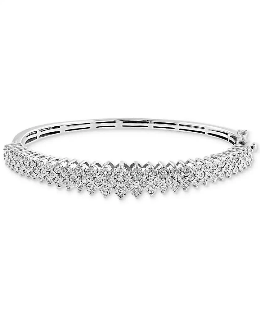 Effy EFFY® Diamond Multirow Bangle Bracelet (1 ct. t.w.) in 14k White Gold (Also available in 	14K Two Tone Gold)