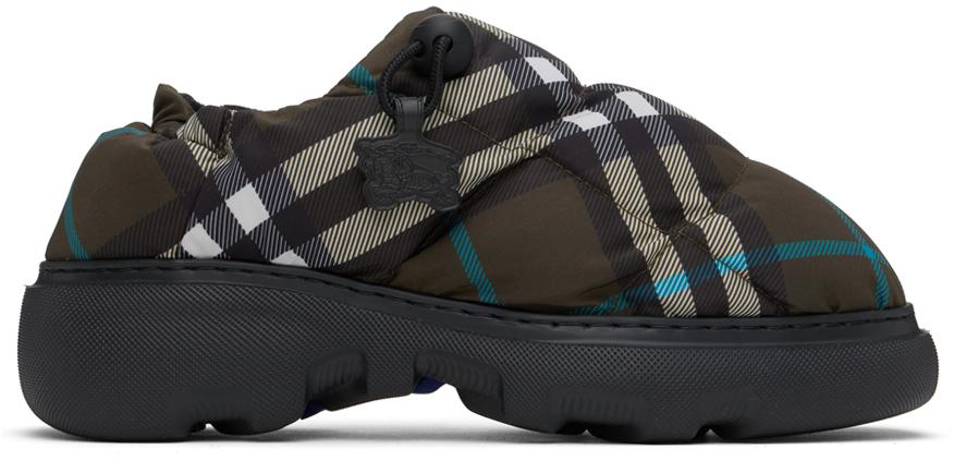 Burberry Brown Check Nylon Pillow Loafers