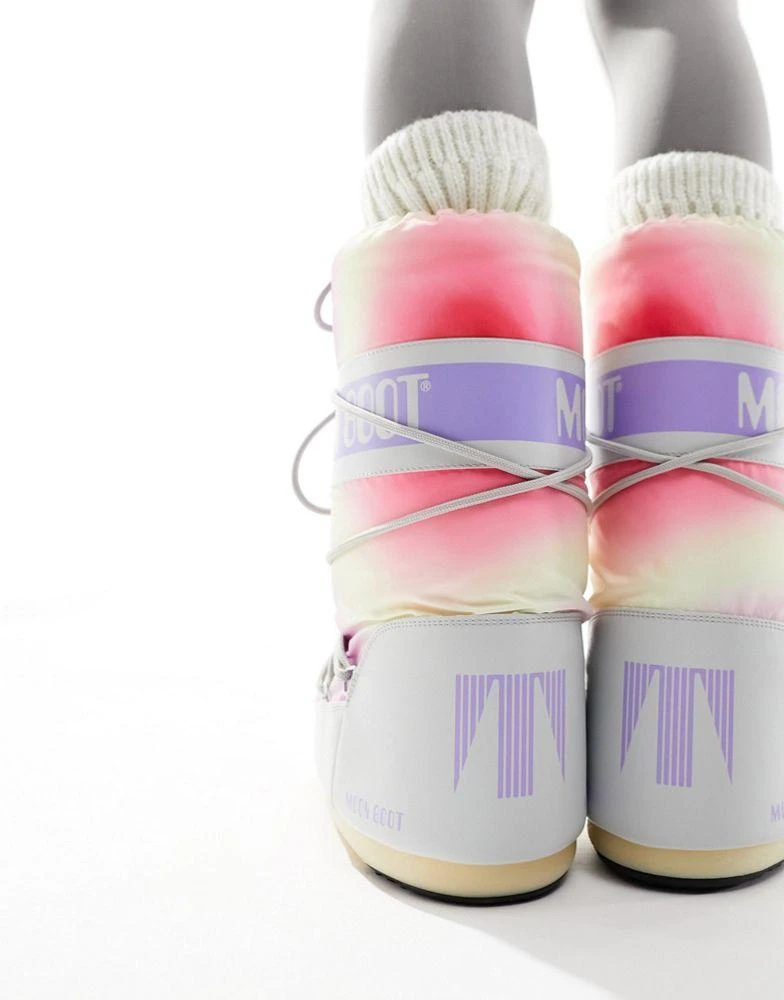 Moon Boot Moon Boot high ankle snow boots in pastel tie dye 3