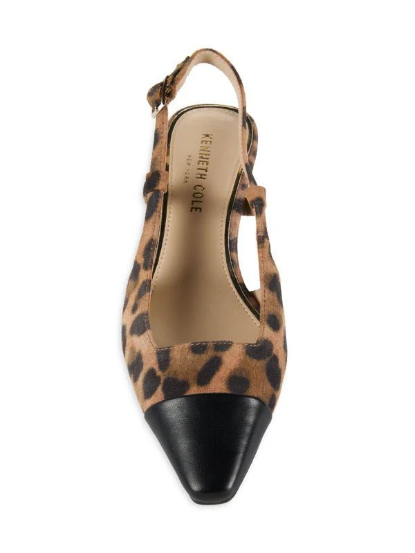 Kenneth Cole Martha Leopard-Print Slingback Kitten Heel Pumps 5