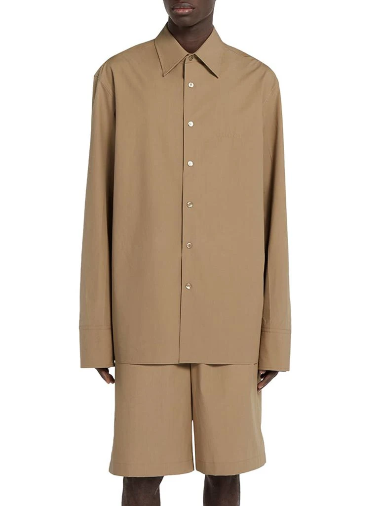 Gucci COTTON POPLIN SHIRT WITH EMBOSSED LOGO 3