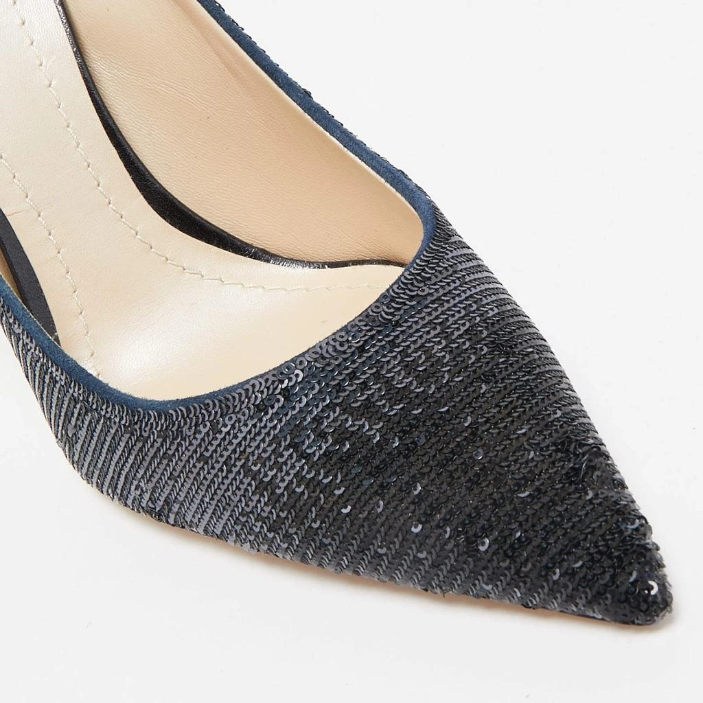 Dior Dior Metallic Navy Blue Sequin Pointed Toe Pumps Size 39.5 7