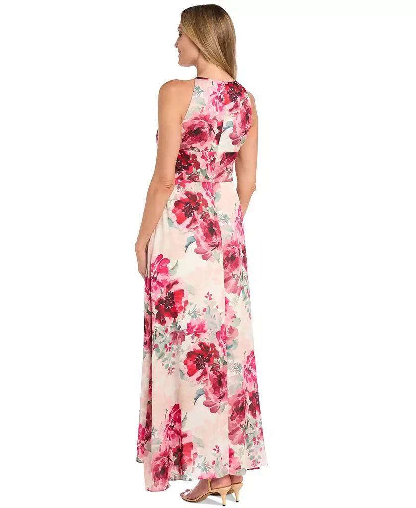 R & M Richards Women's Floral-Print Halter Gown 3