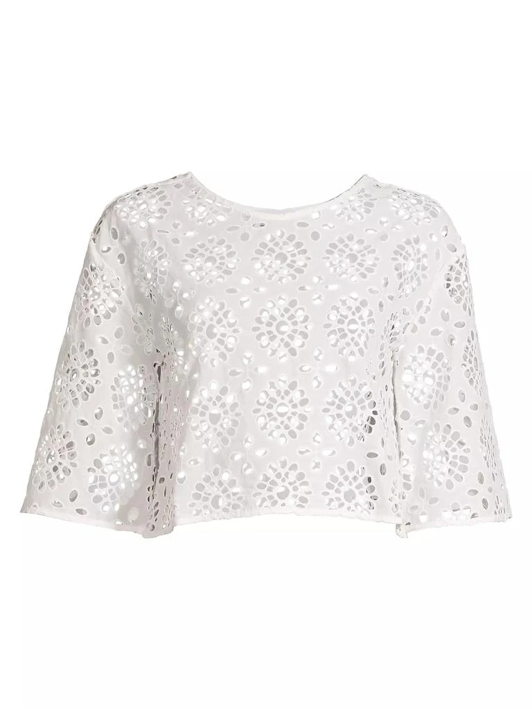Anne Fontaine Calys Eyelet Cropped Blouse 1