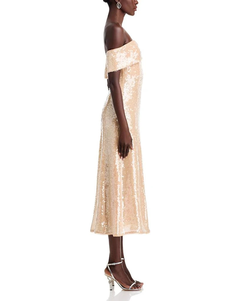 Self Portrait Gold Sequin Off-the-Shoulder Dress - Exclusive 5