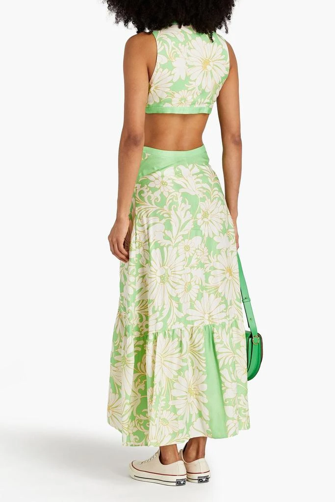 Sandro Cutout floral-print satin-twill maxi dress 3