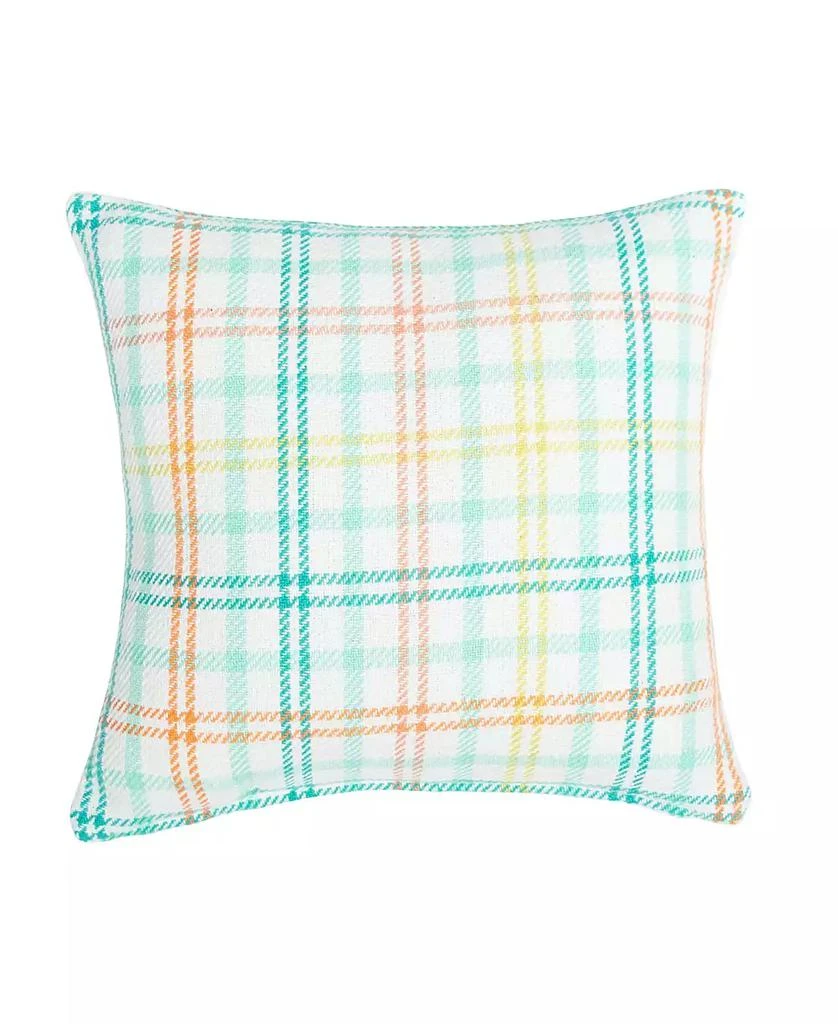 C&F Home Bunny Trail Plaid Woven Spring Easter Themed Accent Throw Pillow, 18" x 18"