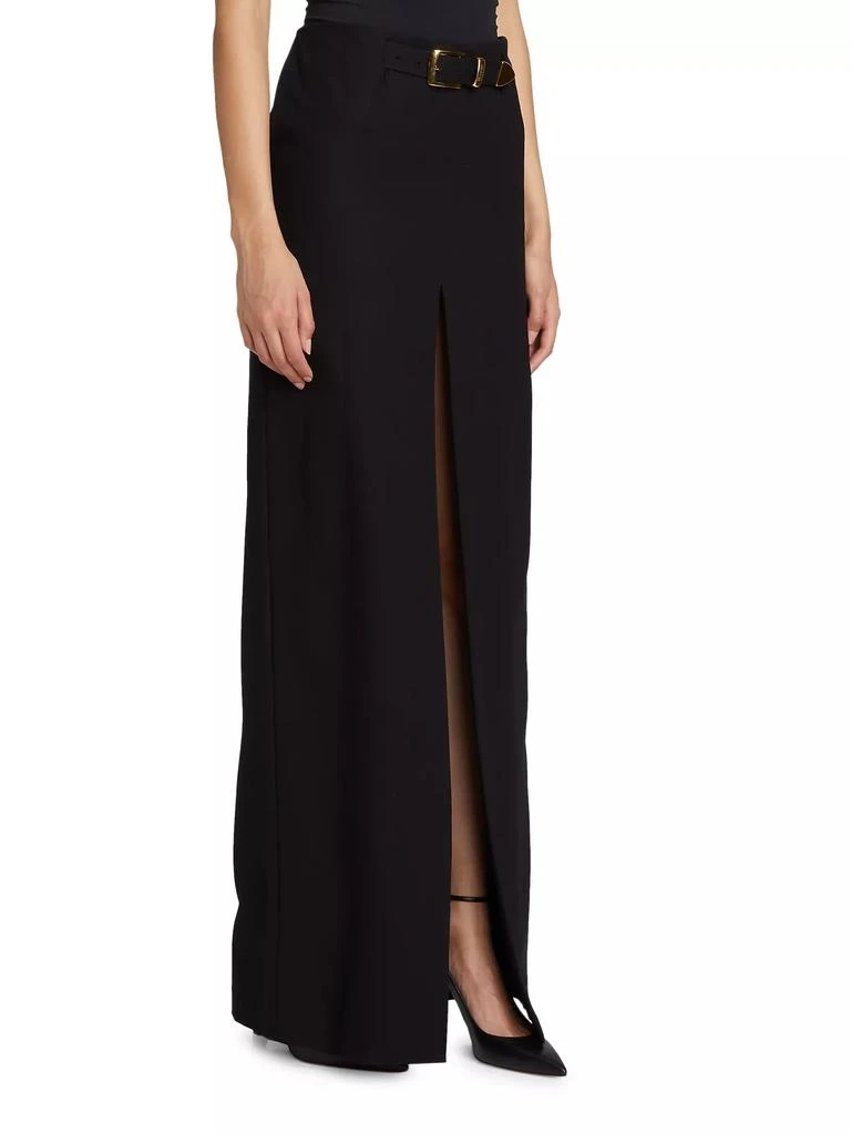 Brandon Maxwell Pierce Cotton Belted Maxi Skirt 4