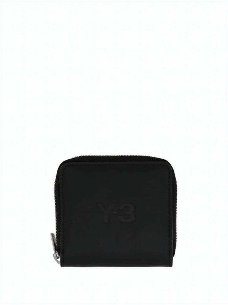 Y-3 Black Cowhide Compact Wallet With Zip-Around Closure