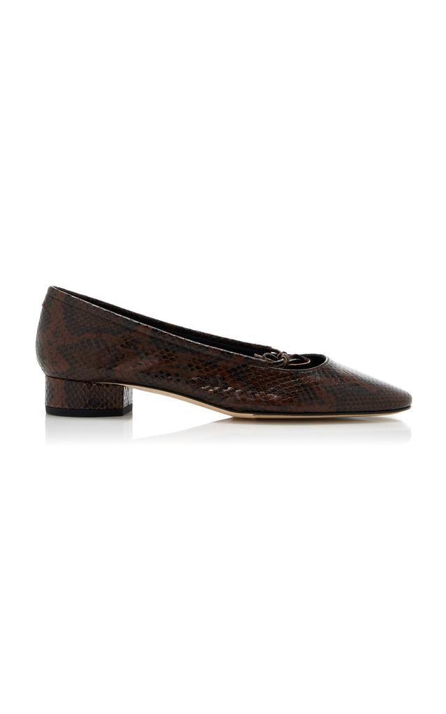 Aeyde Aeyde - Darya Snake-Effect Leather Flats - Brown - IT 37 - Moda Operandi