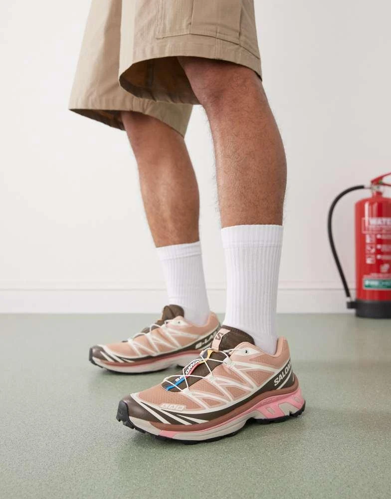 Salomon Salomon XT-6 trainers in pink and brown 1