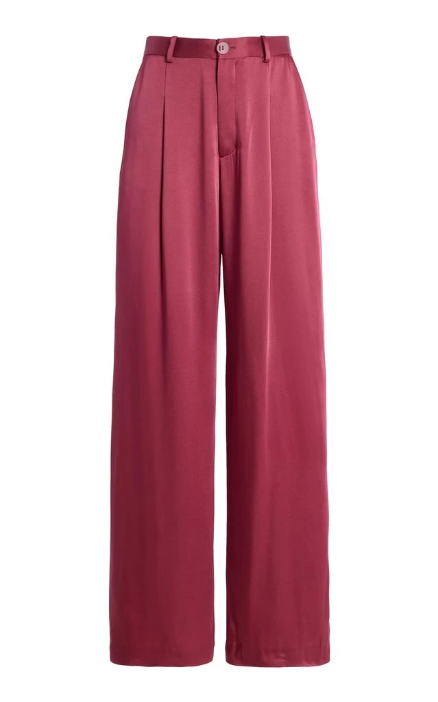 LAPOINTE LAPOINTE - High-Rise Satin Wide-Leg Pants - Pink - US 8 - Moda Operandi 1