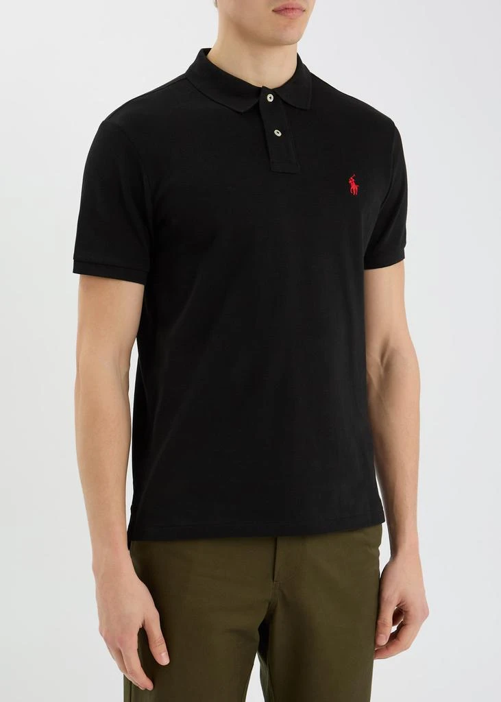 Ralph Lauren Black slim piqué cotton polo shirt 7