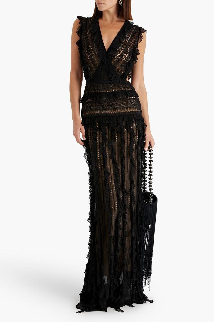 Zuhair Murad Ruffled crocheted lace gown
