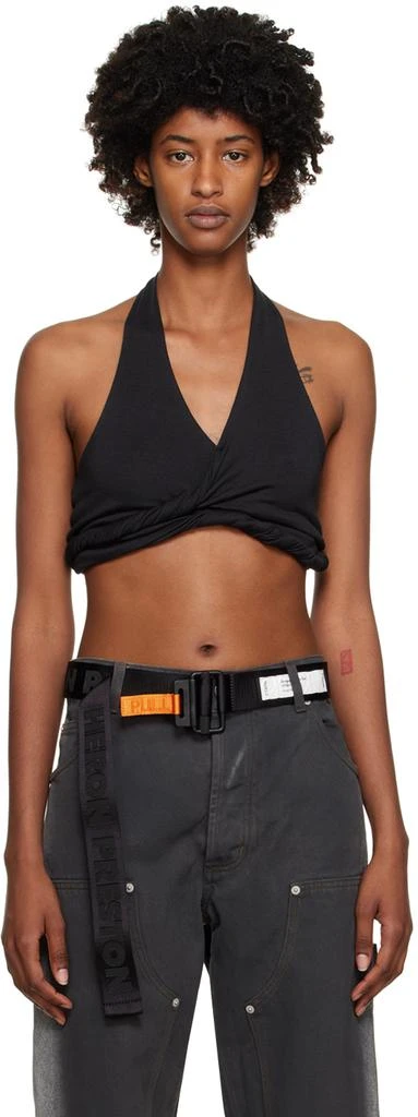 Heron Preston Black Twisted Scarf Tank Top 1