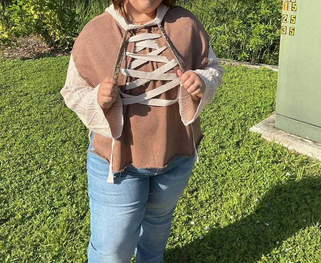 POL Pol - Sweater Top With Lace Down Detail Top 4