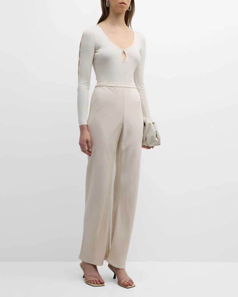 TSE Cashmere High-Rise Straight-Leg Silk Pants 3