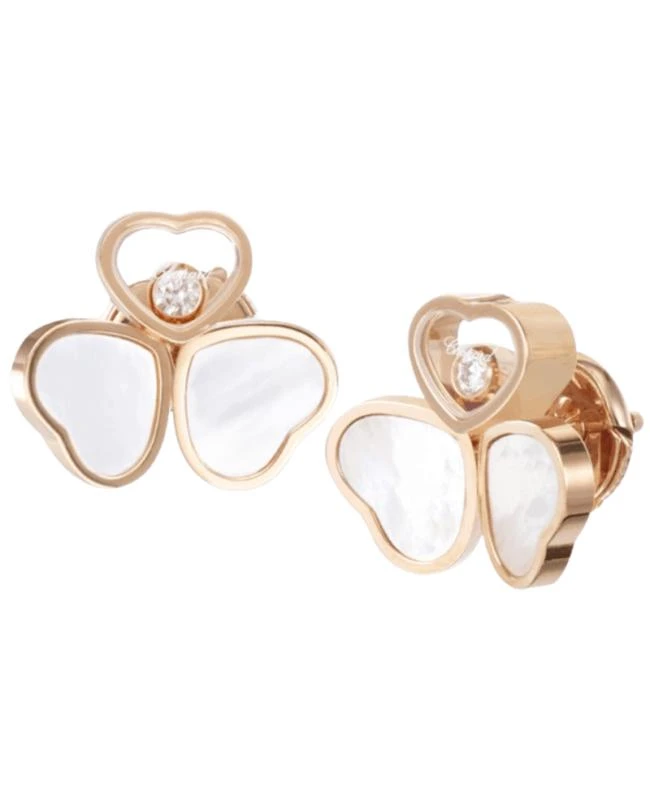 Chopard Chopard Happy Hearts Wings 18K Rose Gold, Diamond and Mother of Pearl Women's Earrings 83A083-5301 1