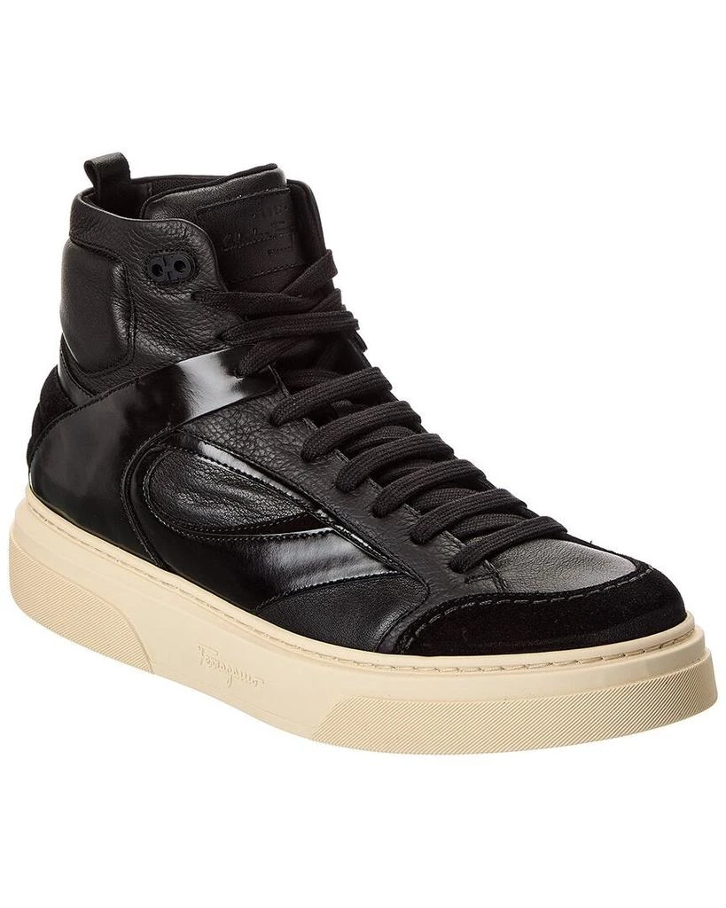 Salvatore Ferragamo Ferragamo Cassio Leather High-Top Sneaker 1