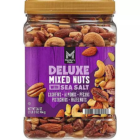 Member's Mark Member's Mark Deluxe Mixed Nuts with Sea Salt, 34 oz.