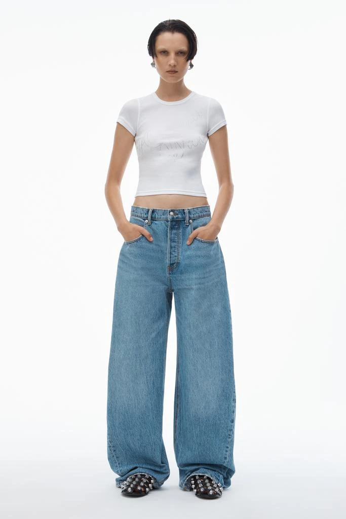 Alexander Wang Crystal Hotfix Tee in Ribbed Jersey 5