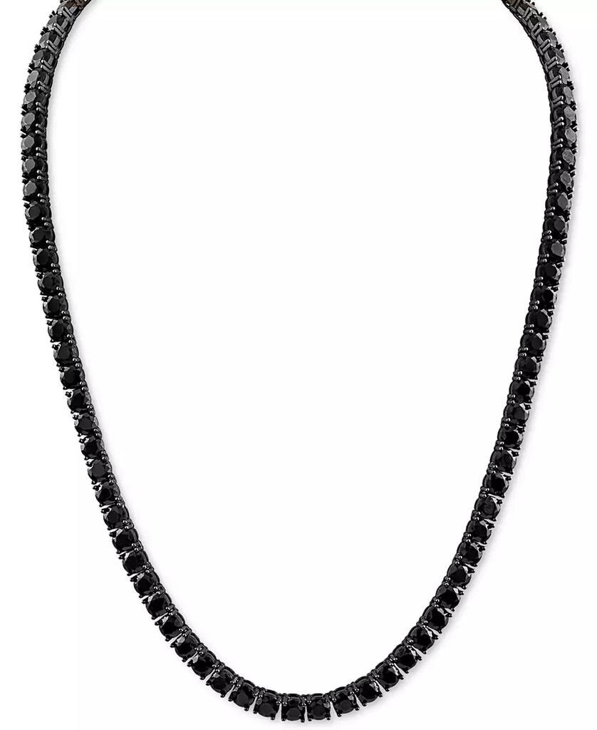 Esquire Men's Jewelry Black Spinel 24" Tennis Necklace in Black Ruthenium-Plated Sterling Silver, Created for Macy's