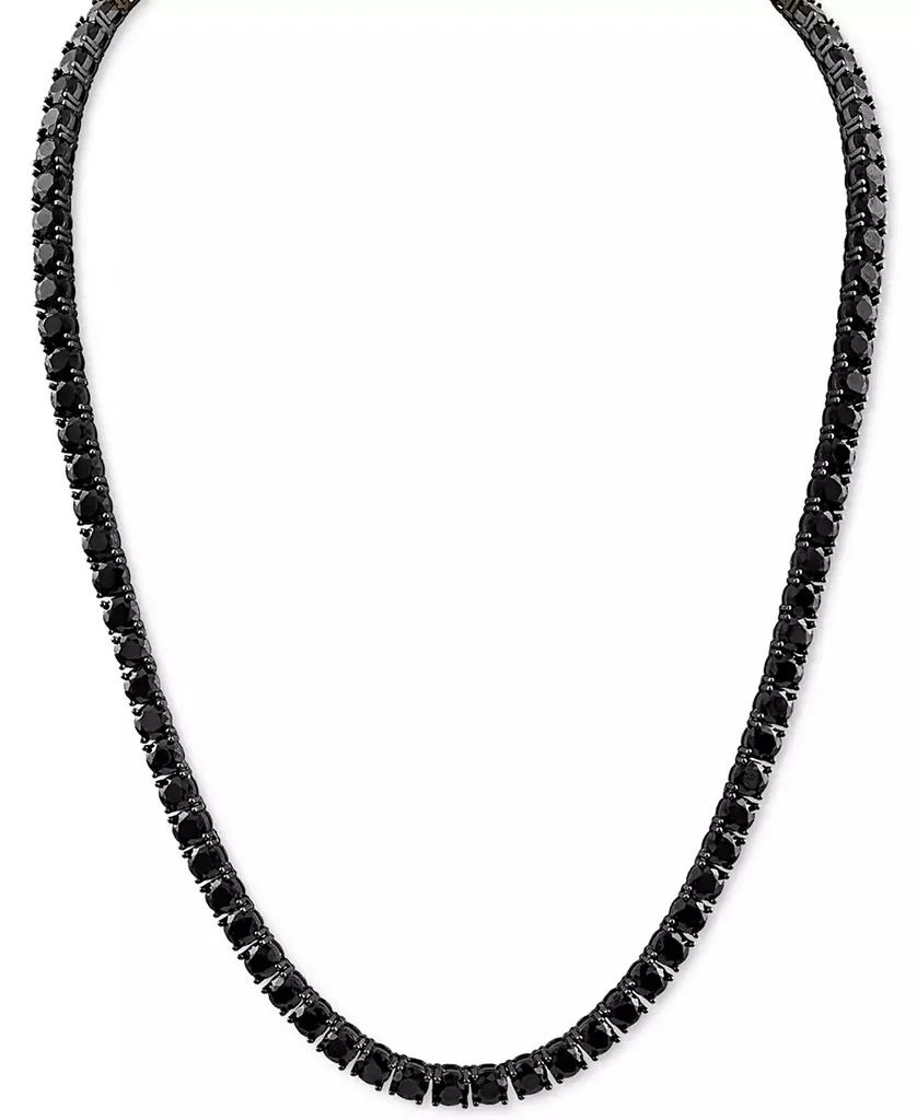 Esquire Men's Jewelry Black Spinel 24" Tennis Necklace in Black Ruthenium-Plated Sterling Silver, Created for Macy's 1