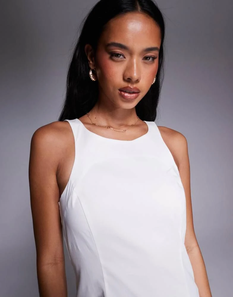 River Island River Island mini sleeveless shift dress in white 2