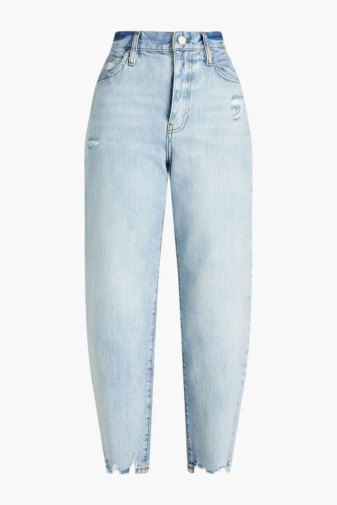 FRAME Cropped distressed boyfriend jeans